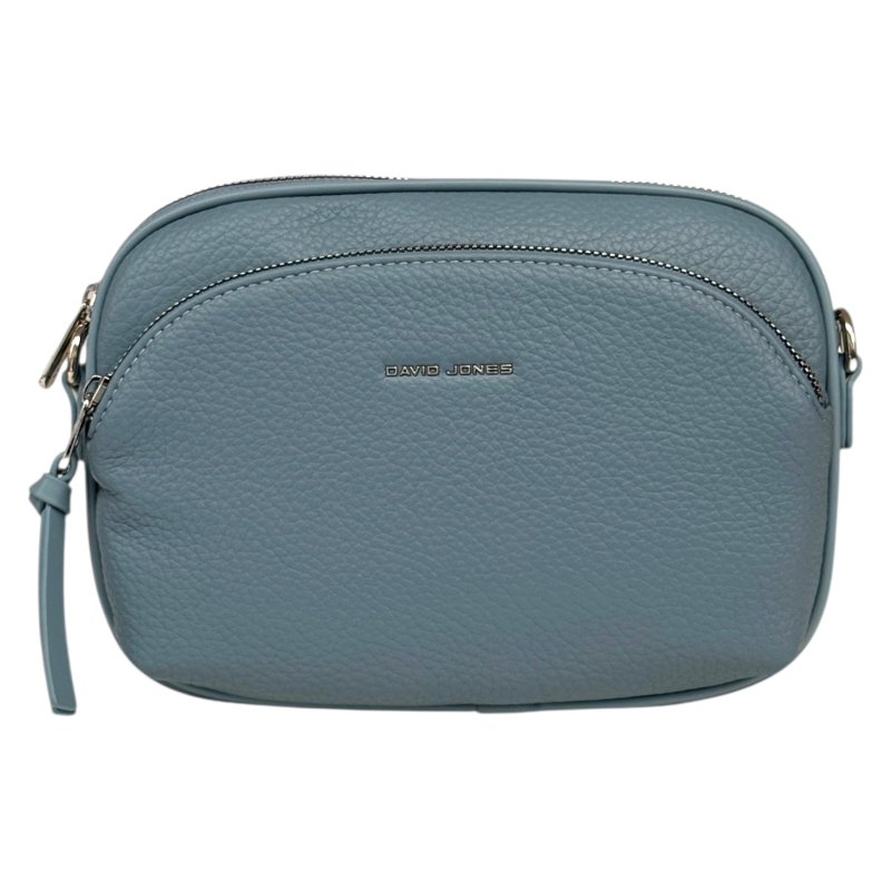 David Jones Twin Pocket Crossbody Bag Blue Jean