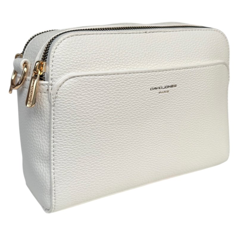 David Jones Twin Zip Camera Bag White angled view