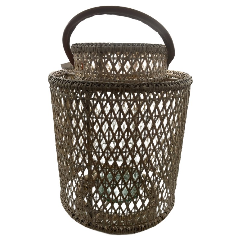 Lows Open Cross Weave Lantern Handle Down
