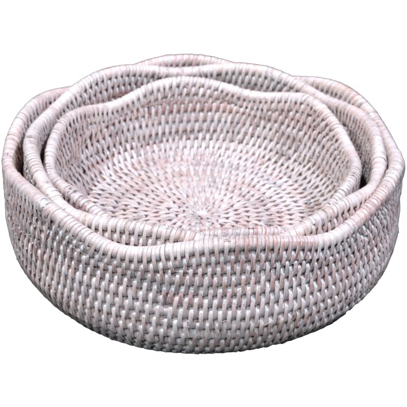 Lows Rattan Scalloped Bowl