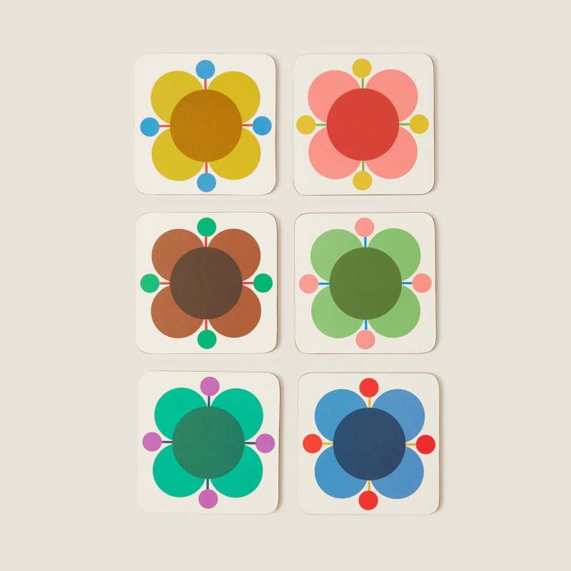 Orla Kiely Atomic Flower Set Of 6 Coasters