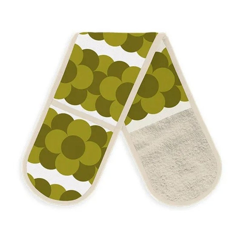 Orla Kiely Retro Stripe Double Oven Glove Green