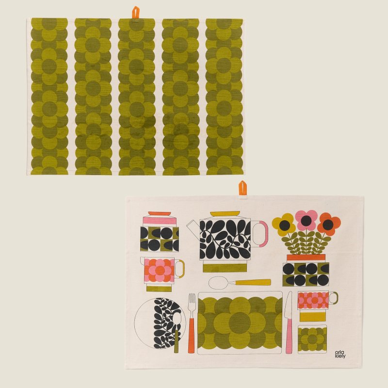 Orla Kiely Retro Stripe Set Of 2 Tea Towels