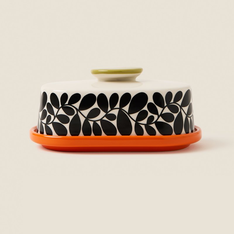 Orla Kiely Sycamore Stripe Butter Dish Orange