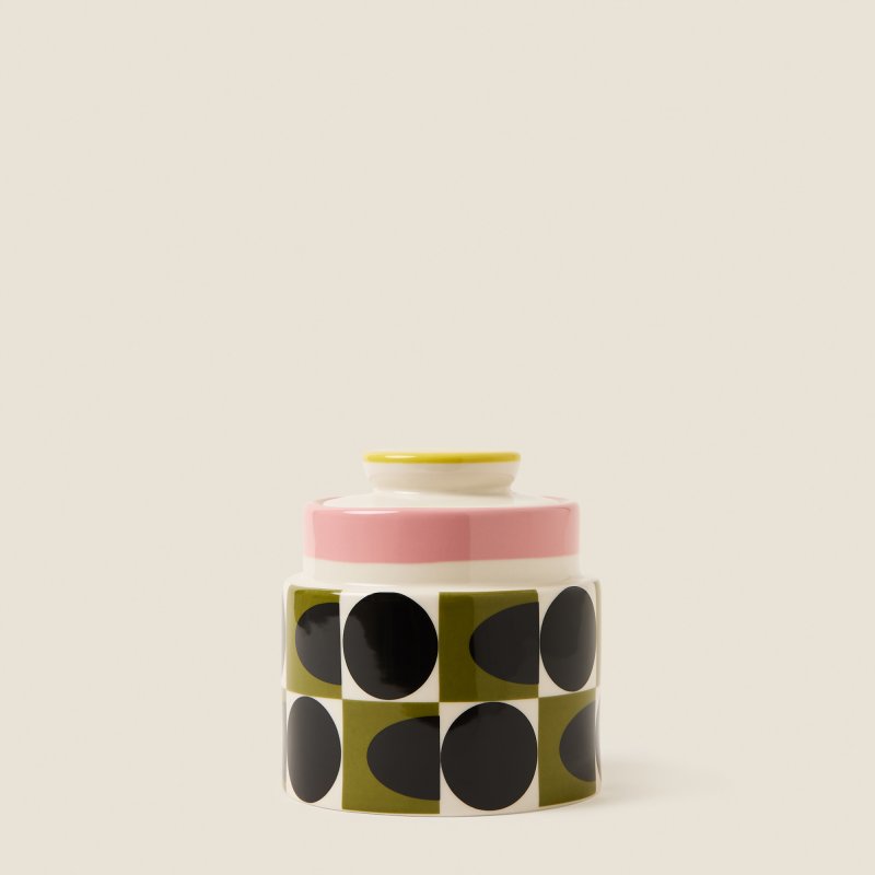 Orla Kiely Spot Square Oval Storage Jar Pink