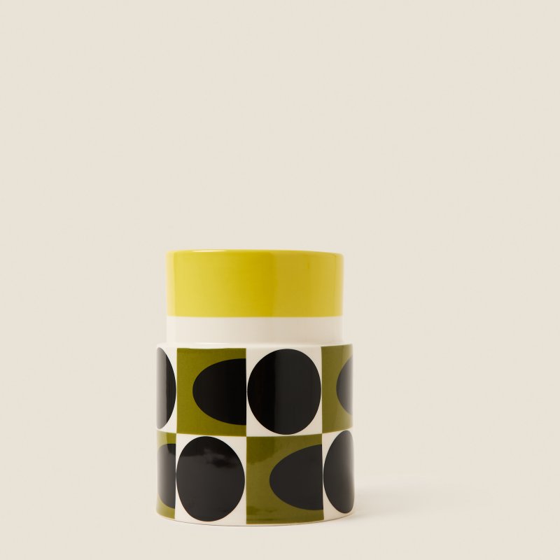Orla Kiely Spot Square Oval Utensil Pot Yellow
