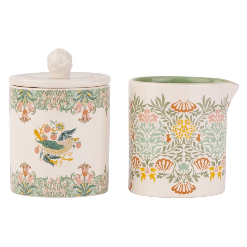 William Morris Kennet Gardens Sugar Bowl & Creamer Jug Set
