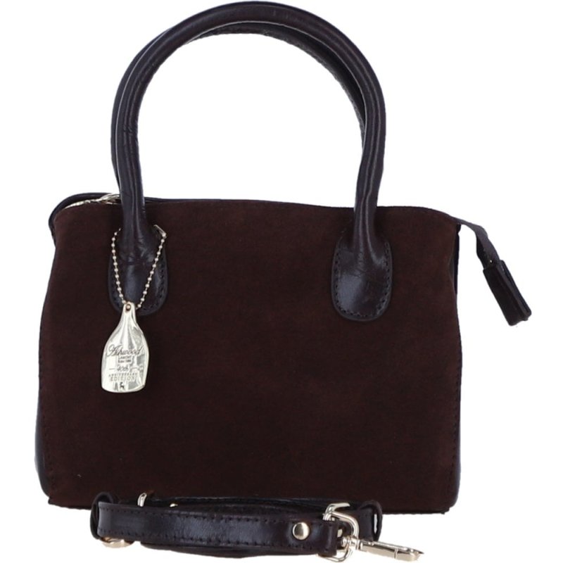 Ashwood Leather And Suede Handbag With Crossbody Strap Brown