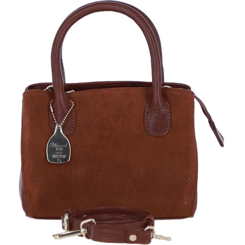Ashwood Leather And Suede Handbag With Crossbody Strap Tan