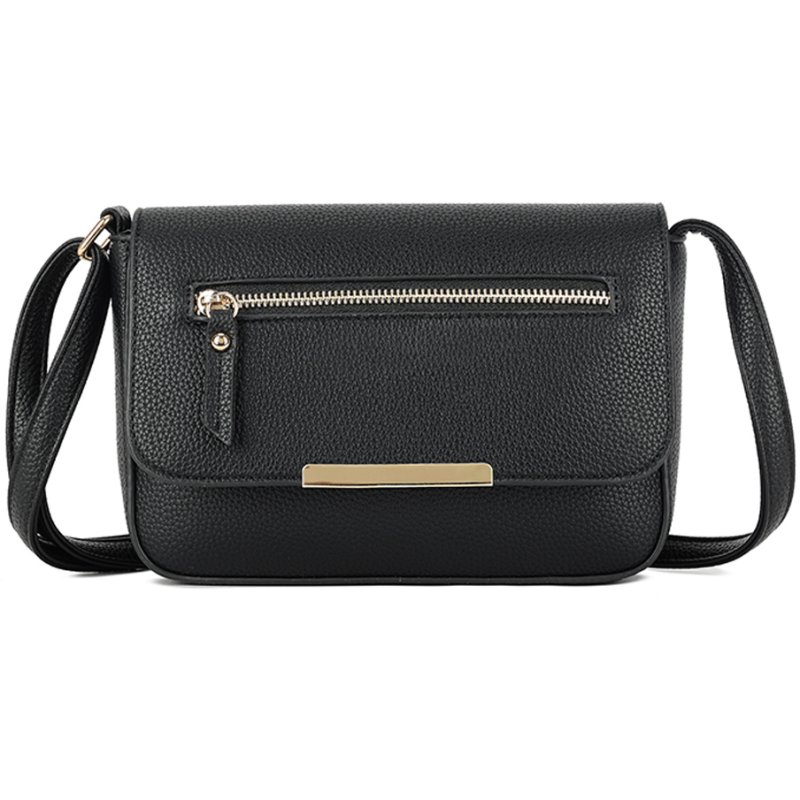 Long & Son Flap Over Shoulder Bag Black