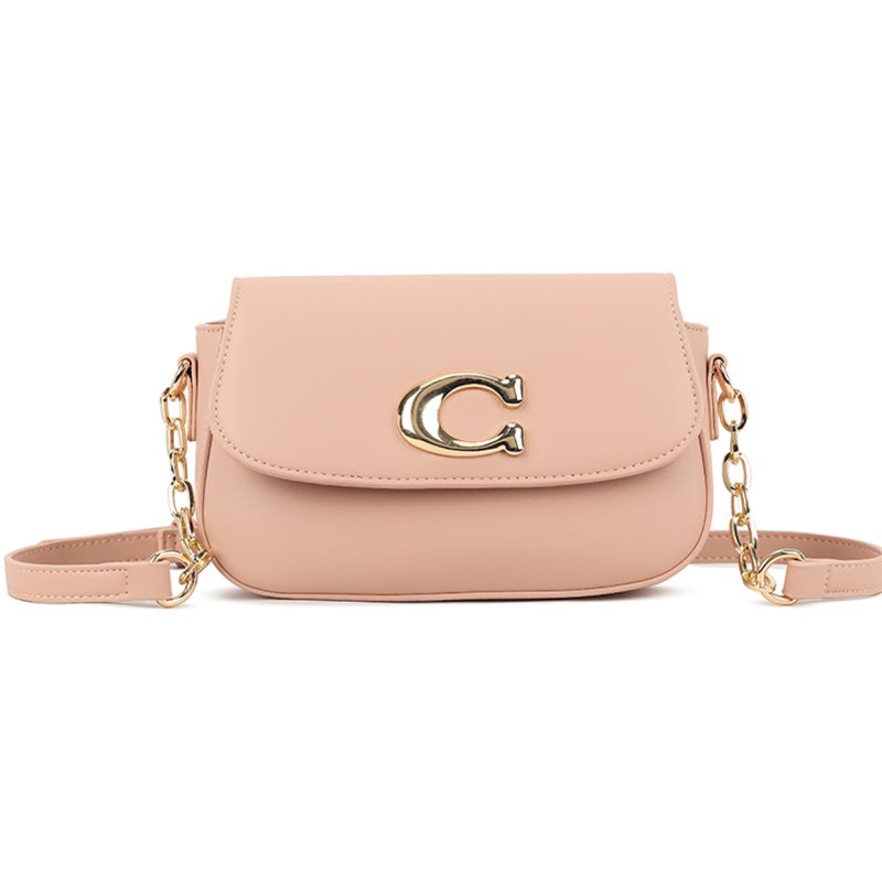Long & Son Statement Clasp Shoulder Bag Pink