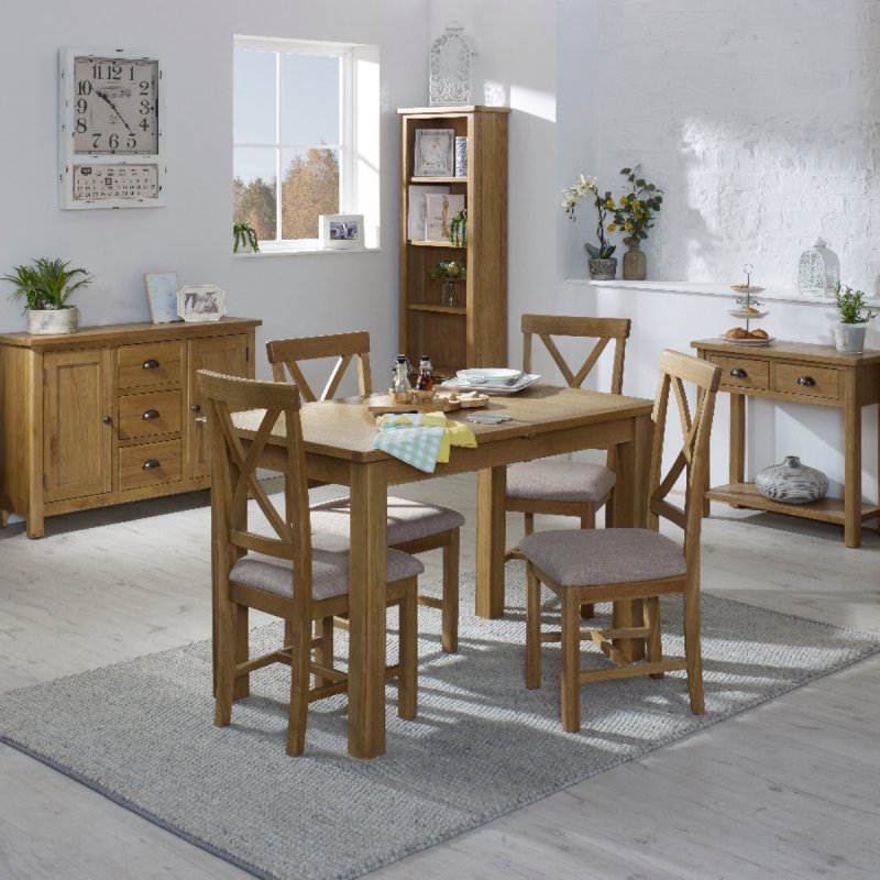 Aldiss Own Hastings Editions 1.2m Extending Table & 4 Chairs in Oak