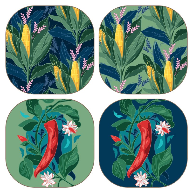 Tradestock Recipe Thief Corn & Chilli Coaster Set Of 4