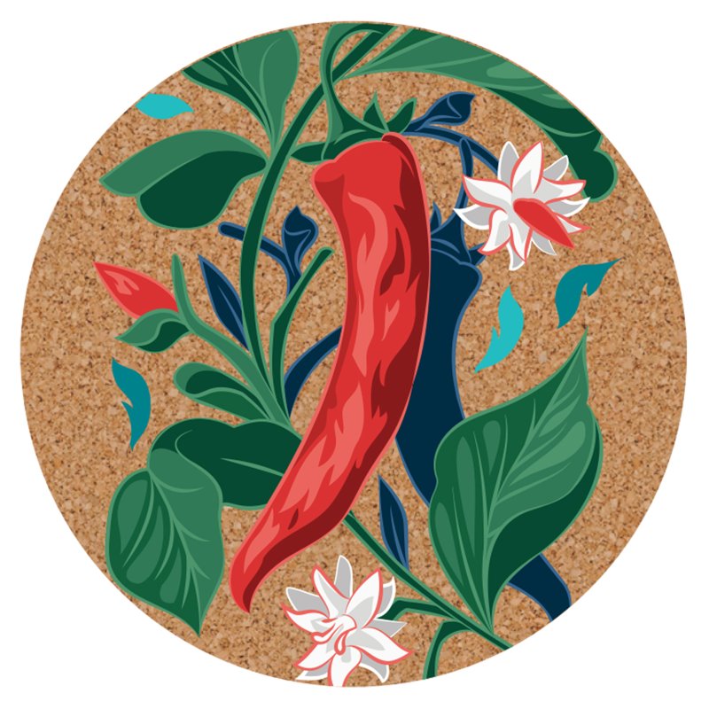 Tradestock Recipe Thief Chilli Round Cork Coaster Set Of 4