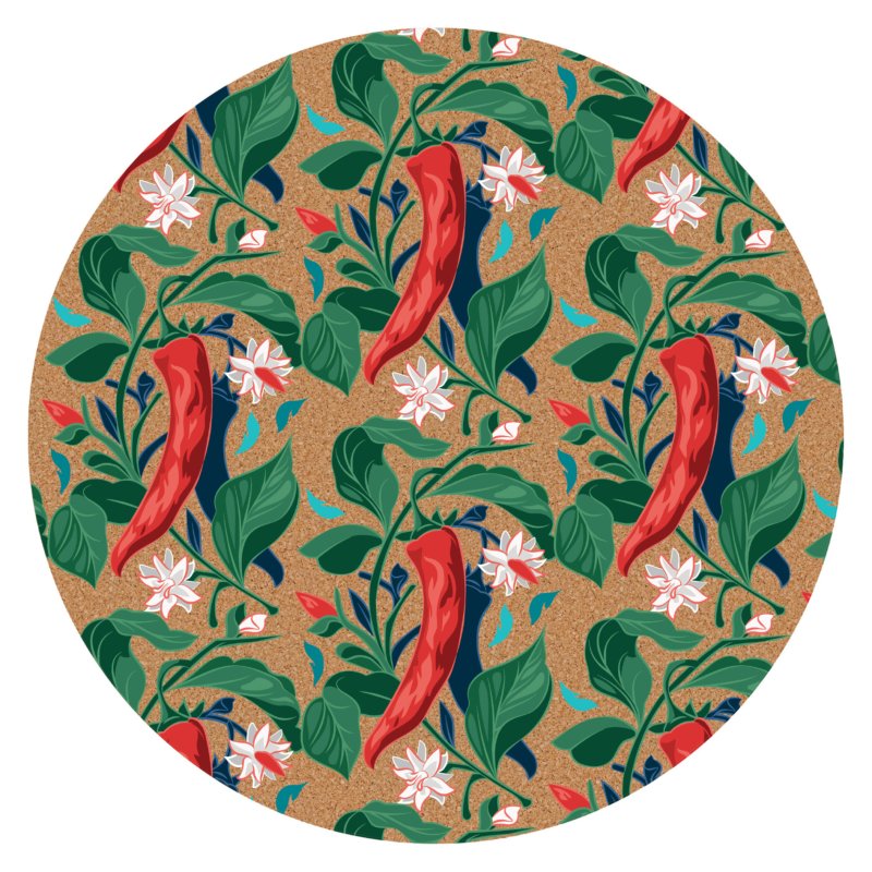 Tradestock Recipe Thief Chilli Round Cork Trivet Placemat