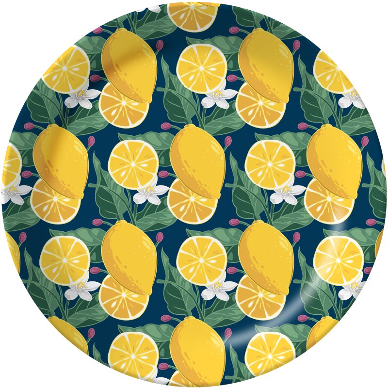 Tradestock Recipe Thief Lemon Round Melamine Tray