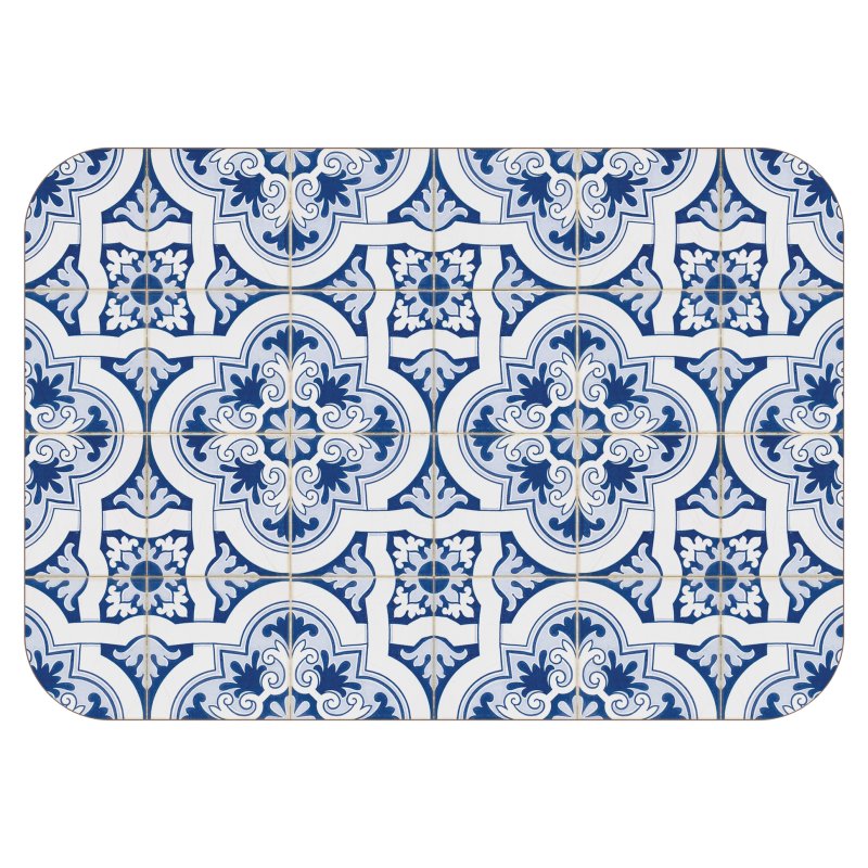 Tradestock Porto Blue Velvet Backed Placemats Set Of 2