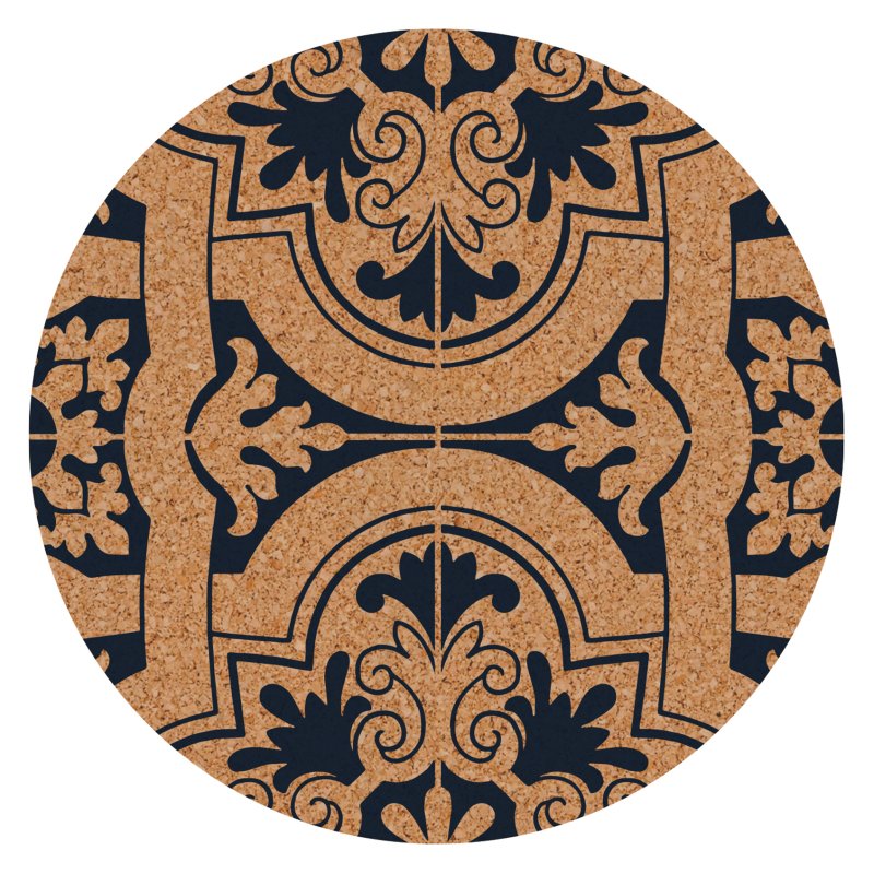 Tradestock Porto Blue Round Cork Coaster