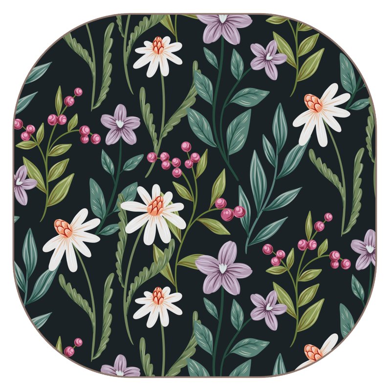 Tradestock Wildflower Velvet Backed Coasters Set Of 4