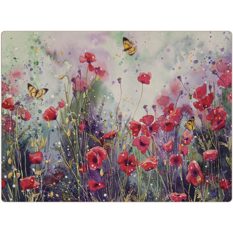 Tradestock Poppy Field Placemats Set Of 4