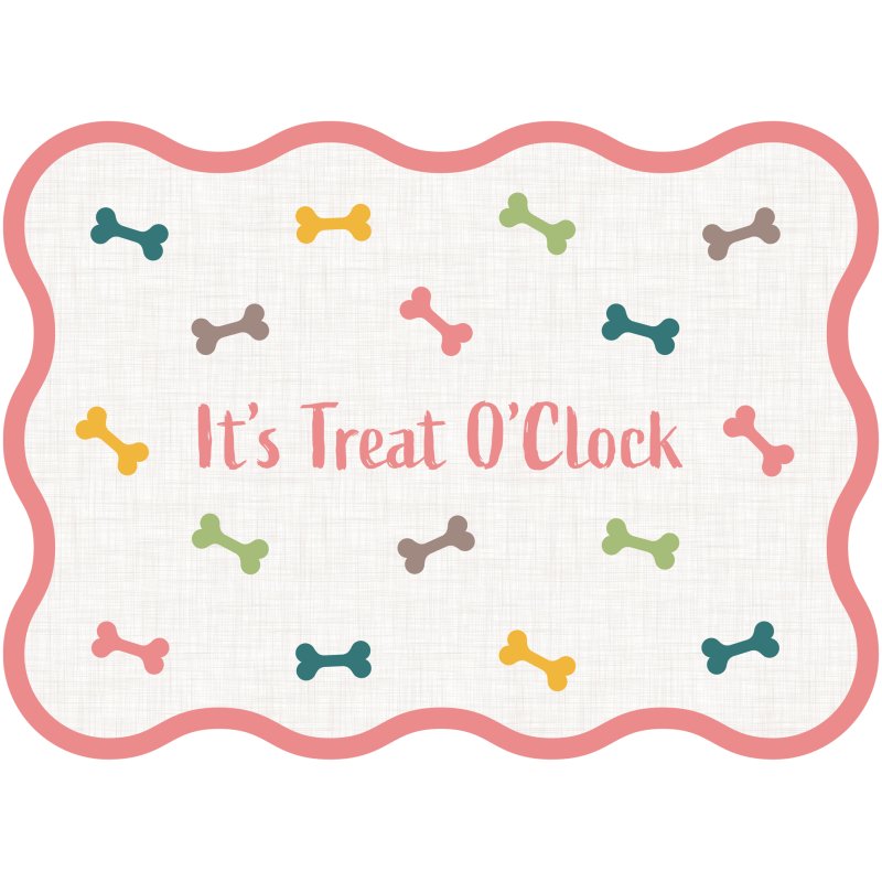 Tradestock PVC Pet Feeding Mat Treat O'Clock