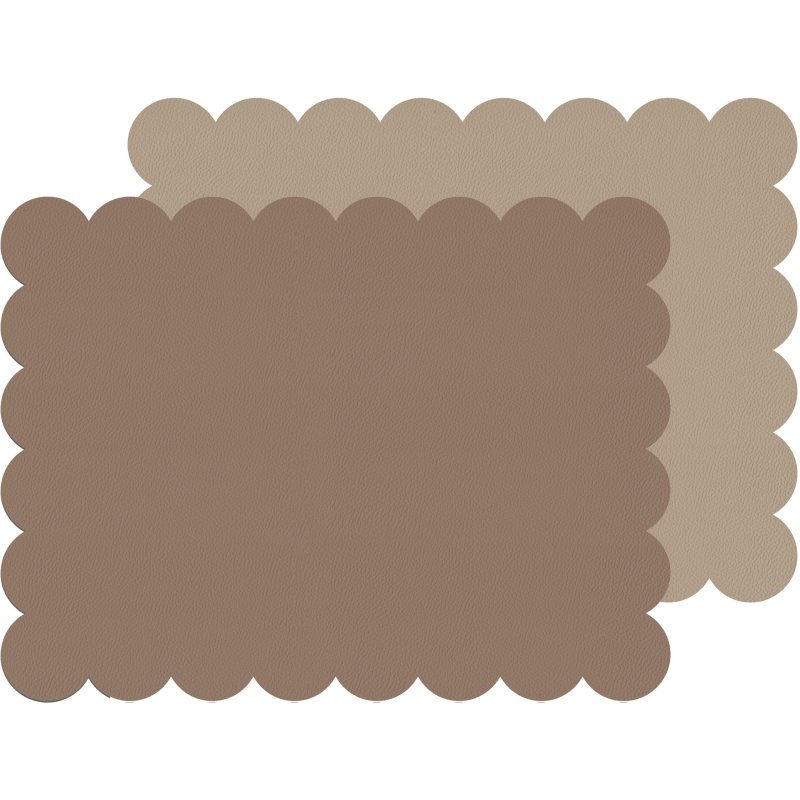 Tradestock Taupe Sandstone Scalloped Flexi Placemats Set Of 2