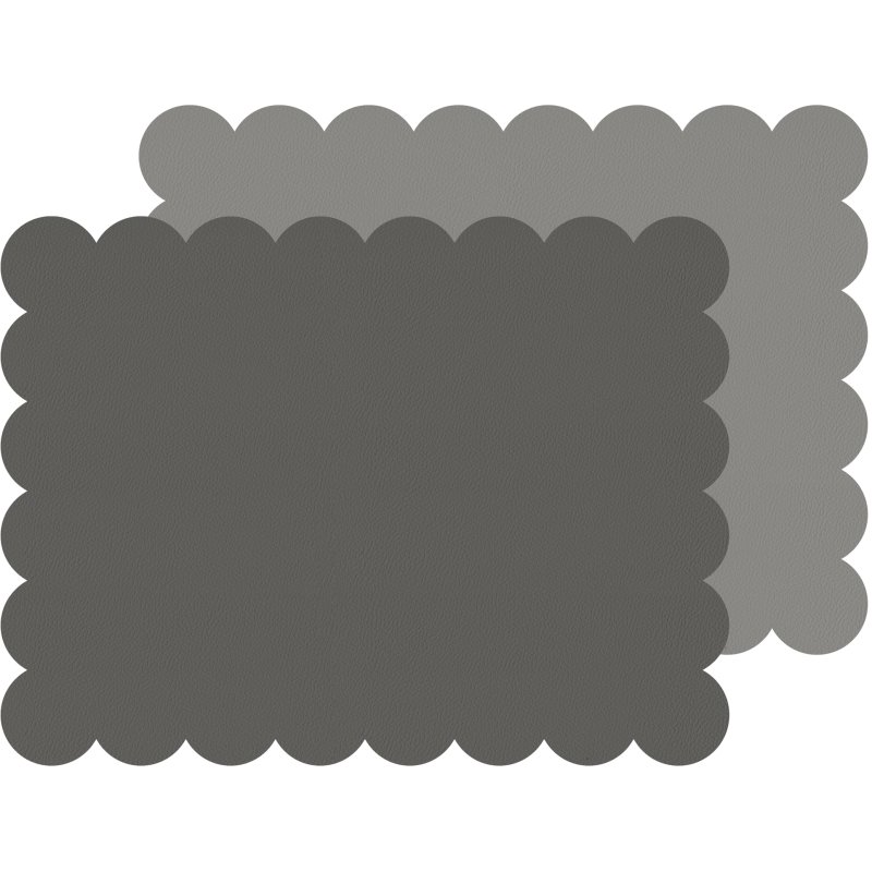 Tradestock 2-Tone Grey Scalloped Flexi Placemats Set Of 2