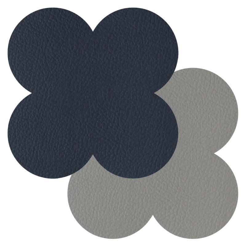 Tradestock Navy Grey Scalloped Flexi Coasters Set Of 4