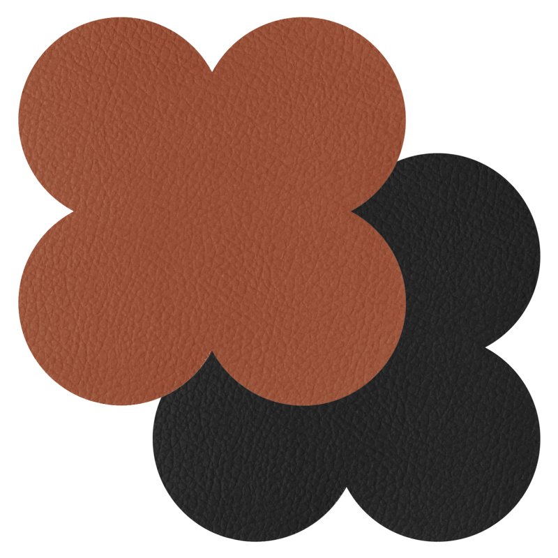 Tradestock Rust Black Scalloped Flexi Coasters Set Of 4