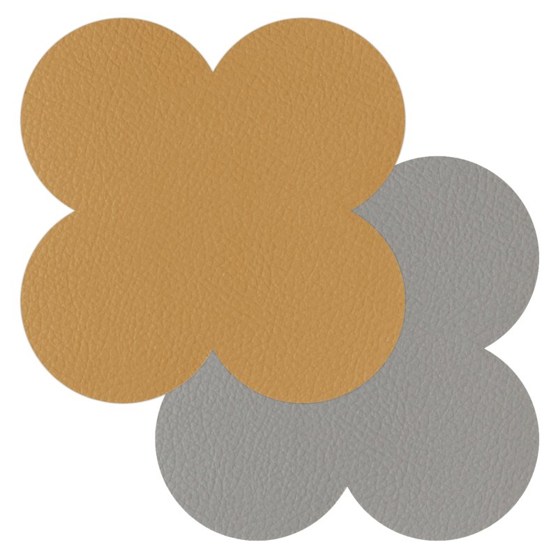 Tradestock Mustard Grey Scalloped Flexi Coasters Set Of 4