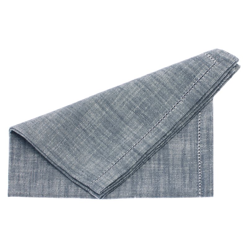 Waltons Chambray Napkin Flint Blue Set Of 4