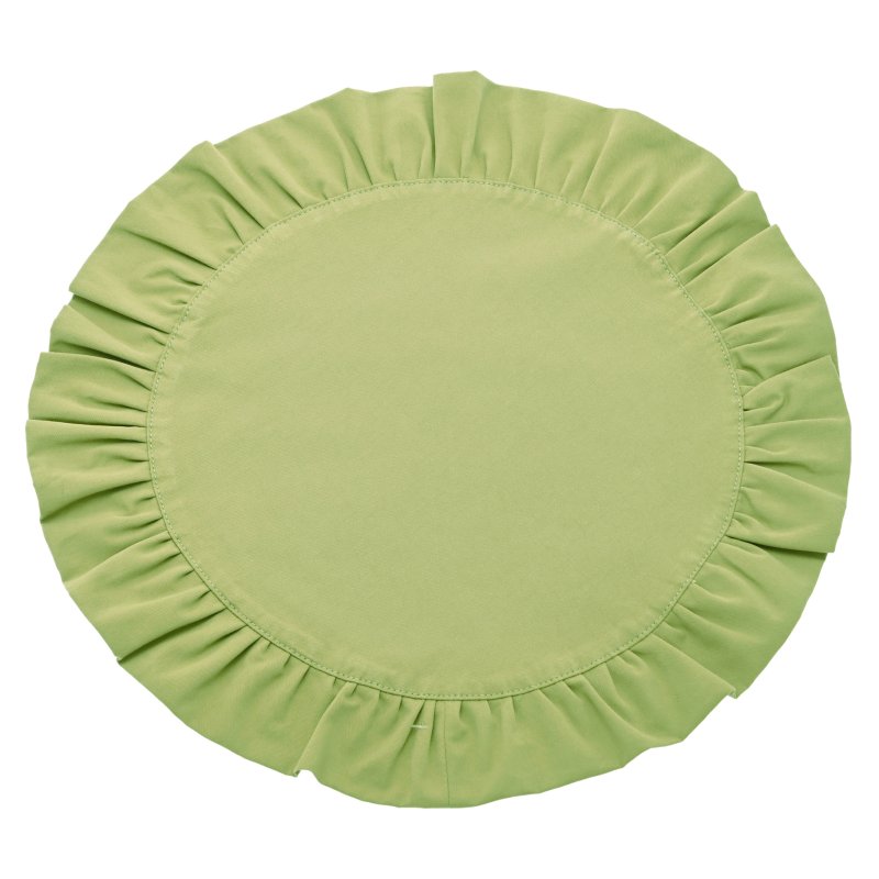 Waltons Circular Ruffle Edge Placemat Pale Olive