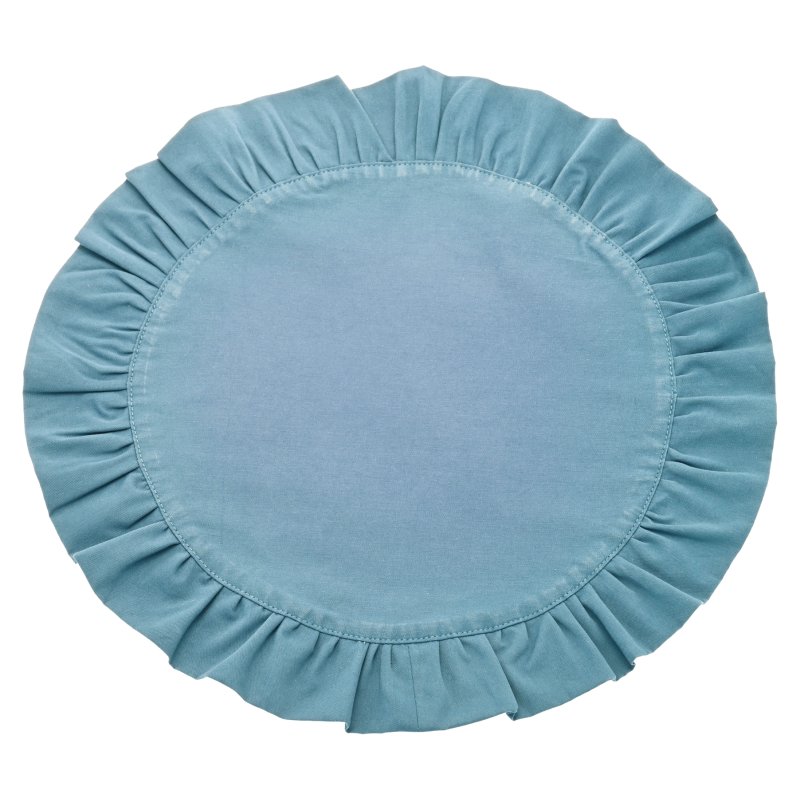 Waltons Circular Ruffle Edge Placemat Sky