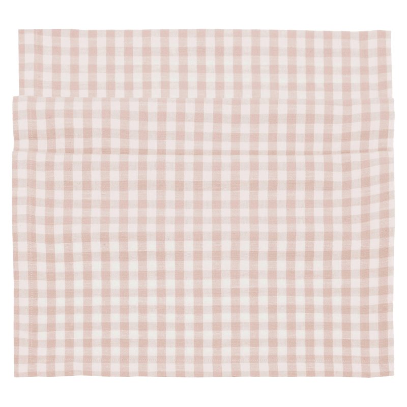 Waltons Gingham Runner Plaster Pink