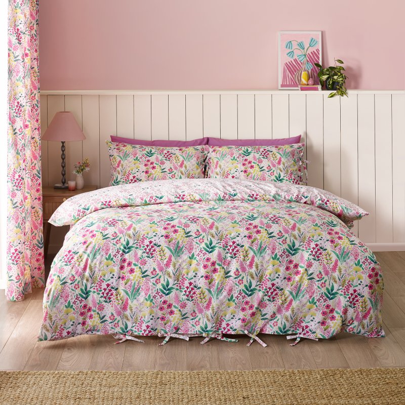 Catherine Lansfield Tilly Floral Pink Duvet Set