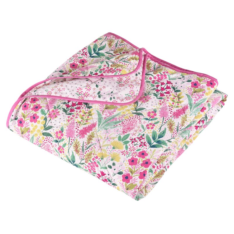 Catherine Lansfield Tilly Floral Pink Bedspread