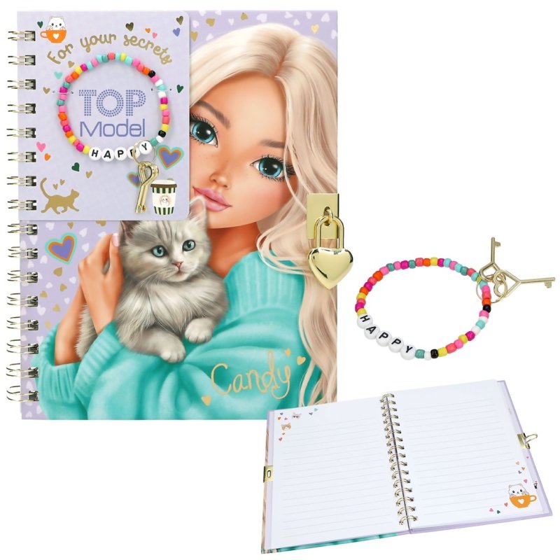 TOPModel Diary With Padlock And Bracelet