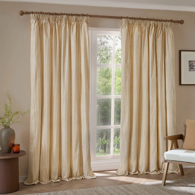 Yard Hebden Pencil Pleat Curtains Honey Yellow