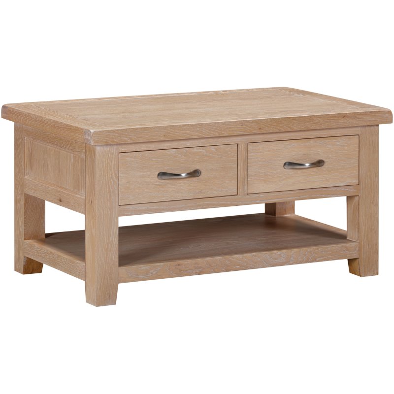 Wiltshire Oak Coffee Table With 2 Drawers