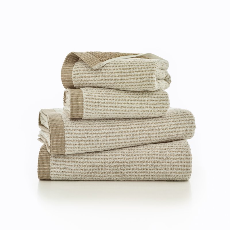 The Lyndon Company Willow Weave Stripe Towels Natural