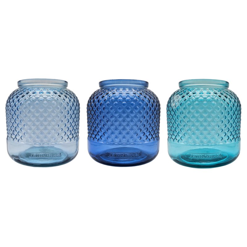Kaemingk Assorted Recycled Glass Hurricane Jars
