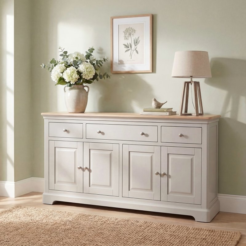 Aldiss Own Broadway 4 Door 3 Drawer Sideboard in Grey Mist