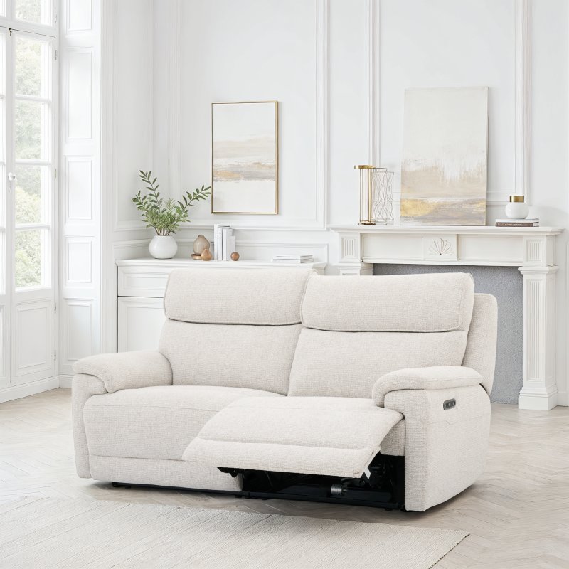Aldiss Own Foster 3 Seater Power Recliner in Linen