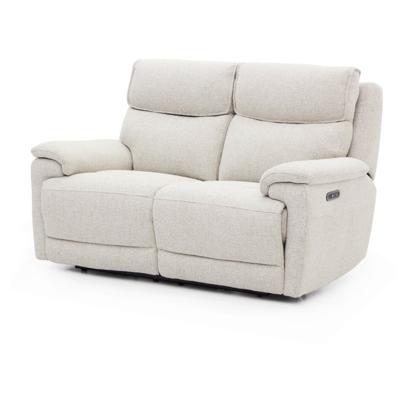 Milan 2 Seater Power Recliner In Linen angled front