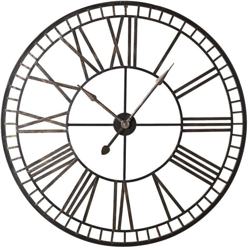 Black And Gold Metal Wall Clock