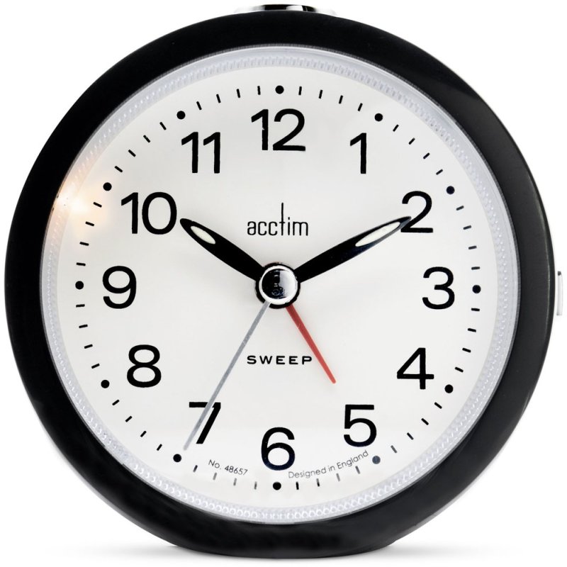 Acctim Elana Analogue Alarm Clock Black