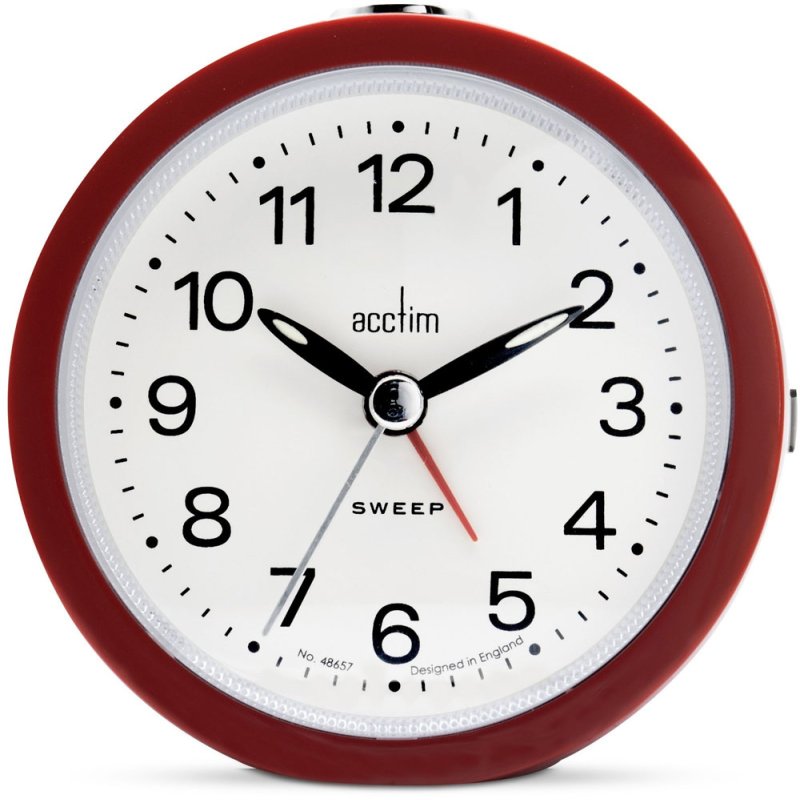 Acctim Elana Analogue Alarm Clock Red