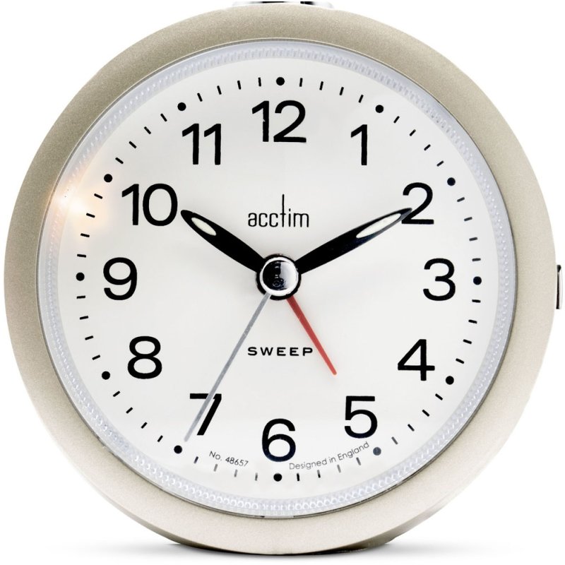 Acctim Elana Analogue Alarm Clock Champagne