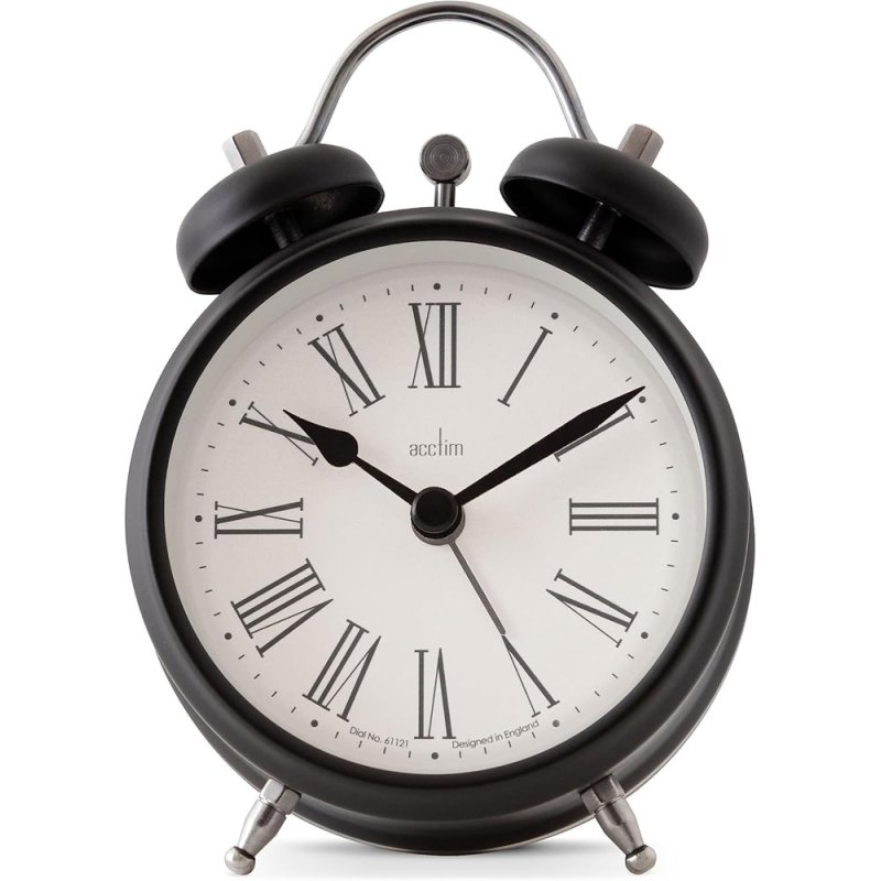 Acctim Shefford Analogue Alarm Clock Black