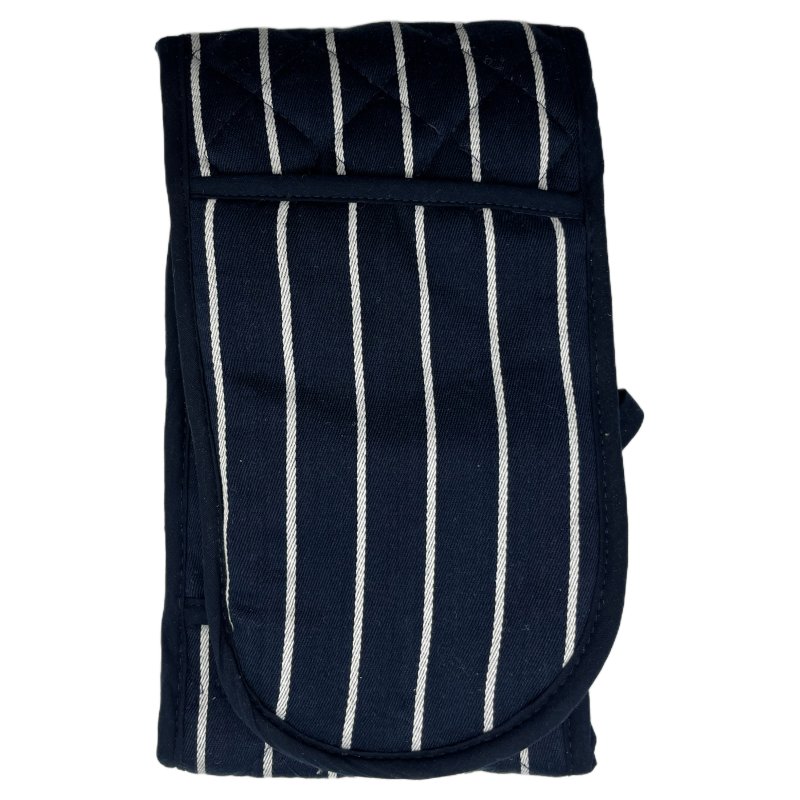Le Chateau Butchers Stripe Double Oven Glove Navy